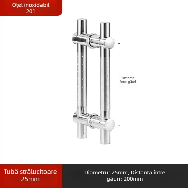 Mânere din oțel inoxidabil pentru uși de baie, pentru uși de sticlă, încastrată, formă arcuită, finisaj lucios, potrivită pentru uși glisante