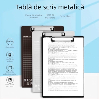 Clip mare pentru documente din oțel inoxidabil – construcție metalică, suport pentru facturi, papetărie de birou