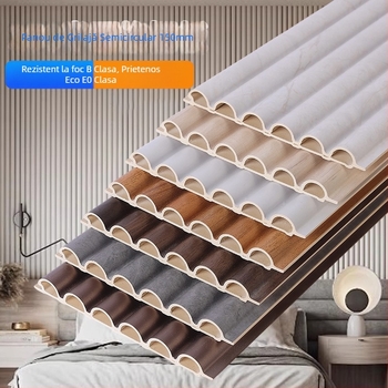 Panou decorativ pentru perete, semicerc din fibră de bambus, stil modern simplu, stil nou chinezesc; montaj disponibil