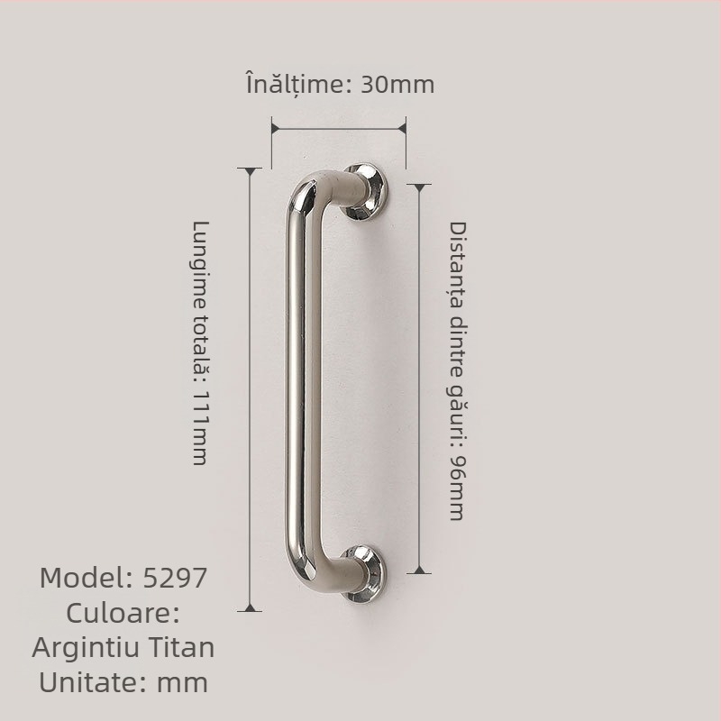 Mâneri de mobilier pentru ușile de dulap | Stil modern minimalist, aliaj de zinc, turnare prin presiune, modele 1215/5297/5521