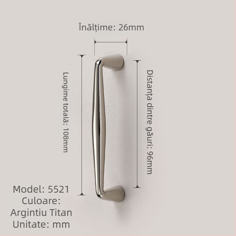 Mâneri de mobilier pentru ușile de dulap | Stil modern minimalist, aliaj de zinc, turnare prin presiune, modele 1215/5297/5521