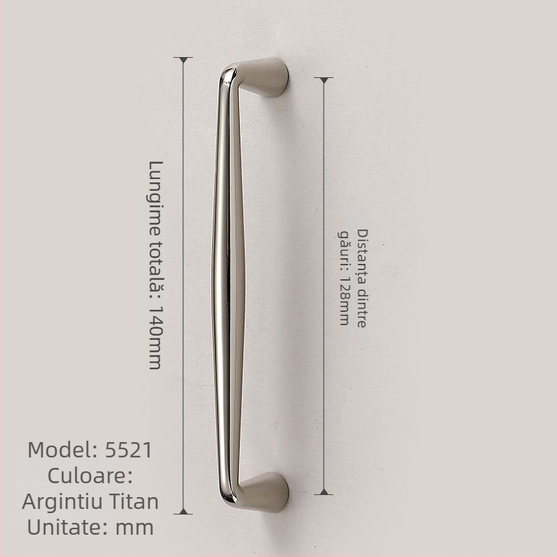 Mâneri de mobilier pentru ușile de dulap | Stil modern minimalist, aliaj de zinc, turnare prin presiune, modele 1215/5297/5521