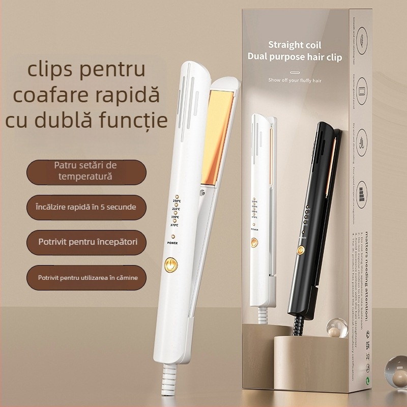 Instrument de coafură cu utilizare dublă pentru curling și îndreptare, plăci din turmalin ceramic, diametru 16–20 mm, 110–220V, 35W, 4 setări de temperatură