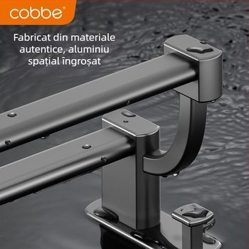 Cobbecabei Suport de prosoape din Space Aluminum – Montare pe perete, cu tijă simplă și dublă, fără găuri, suprafață oxidată