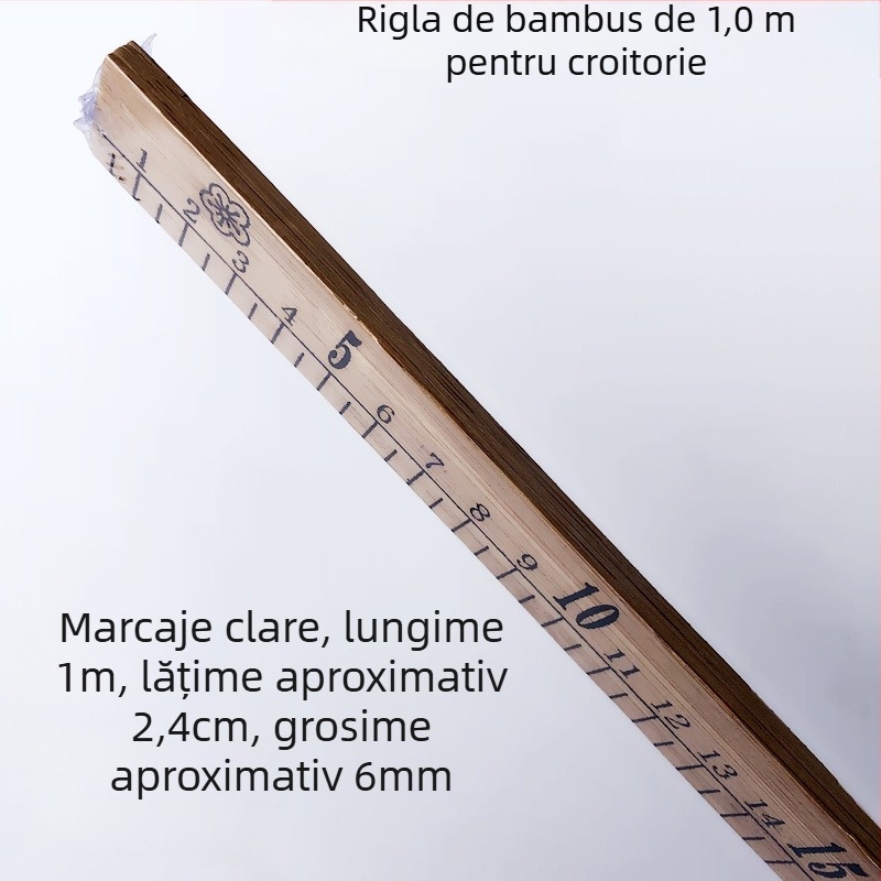 Riglă din lemn, centimetru pentru croitorie, fără siglă
