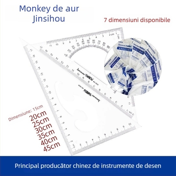 Golden Monkey set triunghiular din plastic cu semi-scale marks (variate modele)