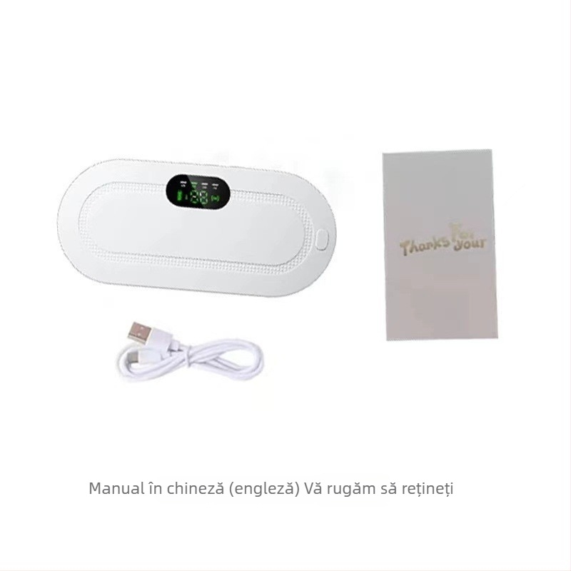 Masajor pentru abdomen cu vibrație și încălzire (model KKS-520; alimentare USB; 50–60°C; 4 trepte; telecomandă wireless; terapie infraroșu) pentru talie, șolduri și picioare