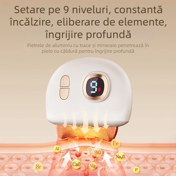 Masaj electric pentru față, reîncărcabil, 4 viteze, corp ABS+ aluminiu, masaj facial și vibrație încălzită