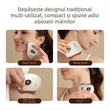 Masaj electric pentru față, reîncărcabil, 4 viteze, corp ABS+ aluminiu, masaj facial și vibrație încălzită