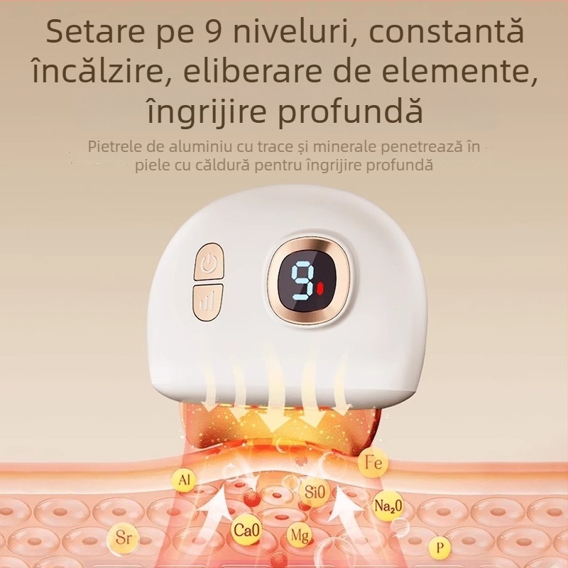 Masaj electric pentru față, reîncărcabil, 4 viteze, corp ABS+ aluminiu, masaj facial și vibrație încălzită