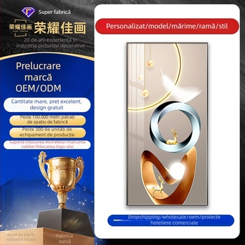 Set de tablouri decorative – folie de cristal, stil modern minimalist, înrămat, ramă din aliaj de aluminiu, set din mai multe piese