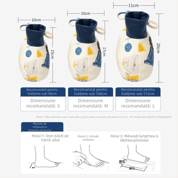 Pantofi pentru bebeluși din bumbac natural, iarna 2022, stil desen animat, marca Muslintree/Cotton Tree; potriviți pentru sugari și copii 1–3 ani