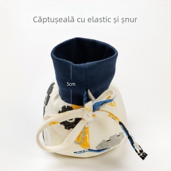 Pantofi pentru bebeluși din bumbac natural, iarna 2022, stil desen animat, marca Muslintree/Cotton Tree; potriviți pentru sugari și copii 1–3 ani