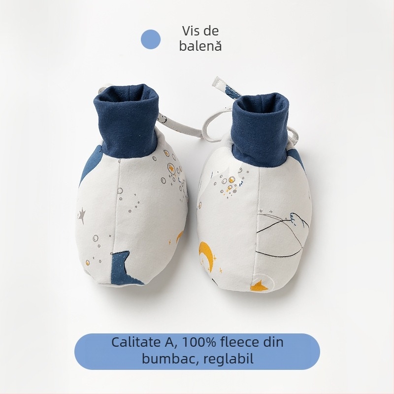Pantofi pentru bebeluși din bumbac natural, iarna 2022, stil desen animat, marca Muslintree/Cotton Tree; potriviți pentru sugari și copii 1–3 ani