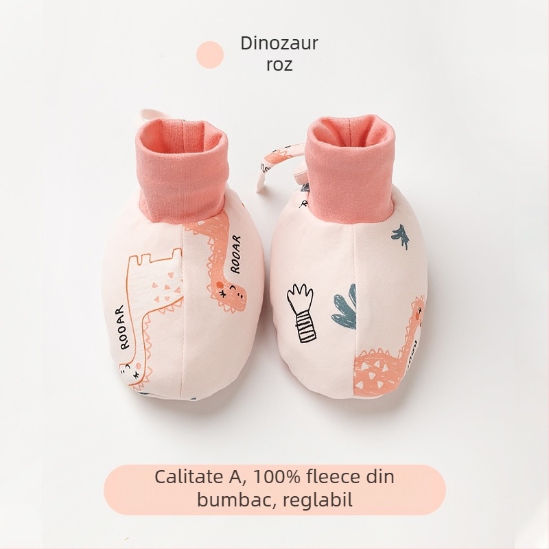 Pantofi pentru bebeluși din bumbac natural, iarna 2022, stil desen animat, marca Muslintree/Cotton Tree; potriviți pentru sugari și copii 1–3 ani
