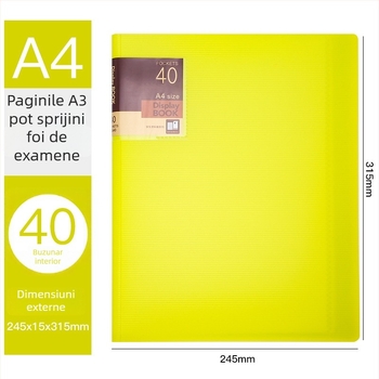 Mapă plastic pentru elevi, model XS40, 40 de pagini, grosime 20, marcă Hua Jie