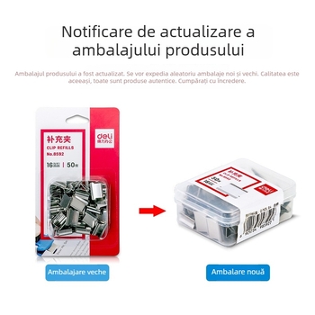 Deli 8592 clip metal pentru bilete, pachet de 50 buc.