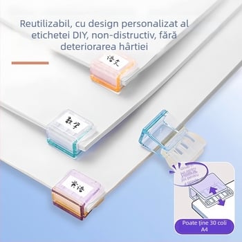 Qiwang Clip din plastic de colț – clip de hârtie anti-derulare pentru documente