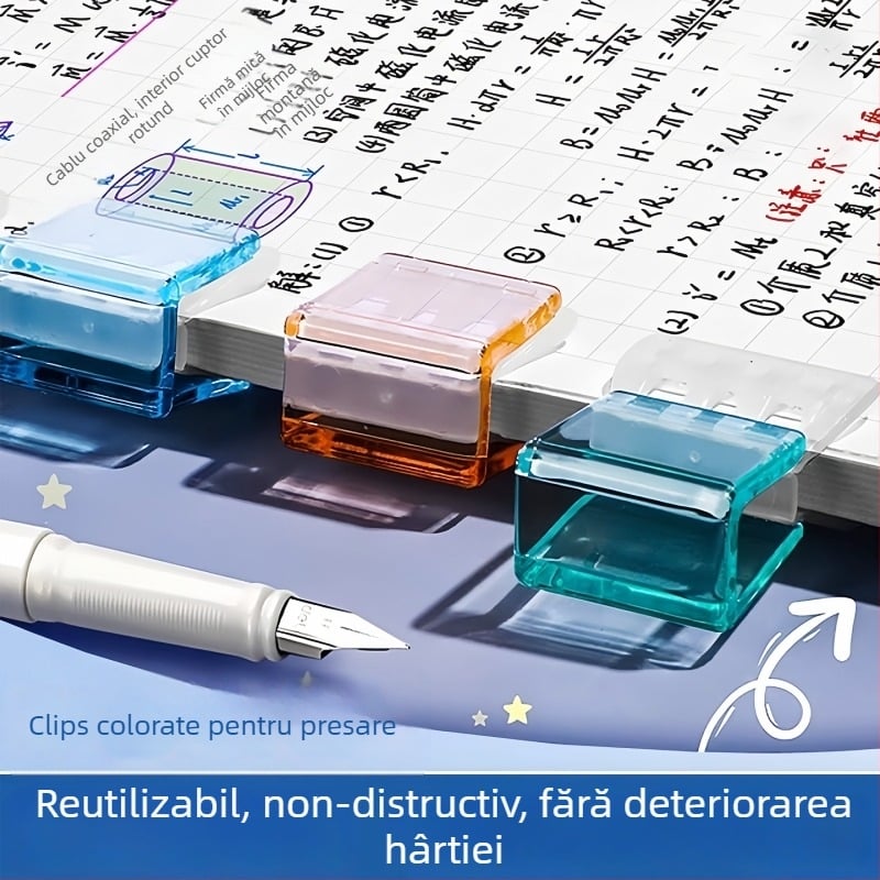 Qiwang Clip din plastic de colț – clip de hârtie anti-derulare pentru documente