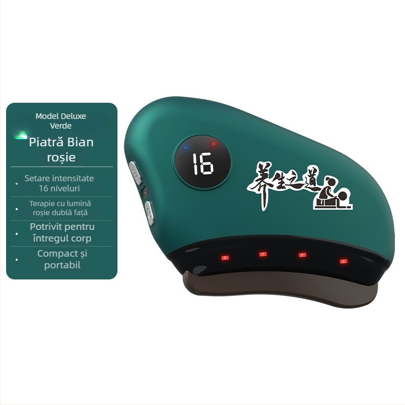 Dispozitiv electric de gua sha pentru față, control al temperaturii 30–50°C, model JZ-165, alimentare USB, ABS