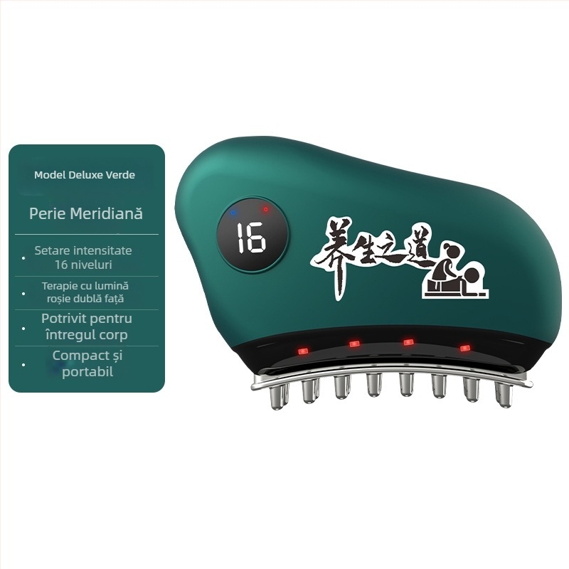 Dispozitiv electric de gua sha pentru față, control al temperaturii 30–50°C, model JZ-165, alimentare USB, ABS