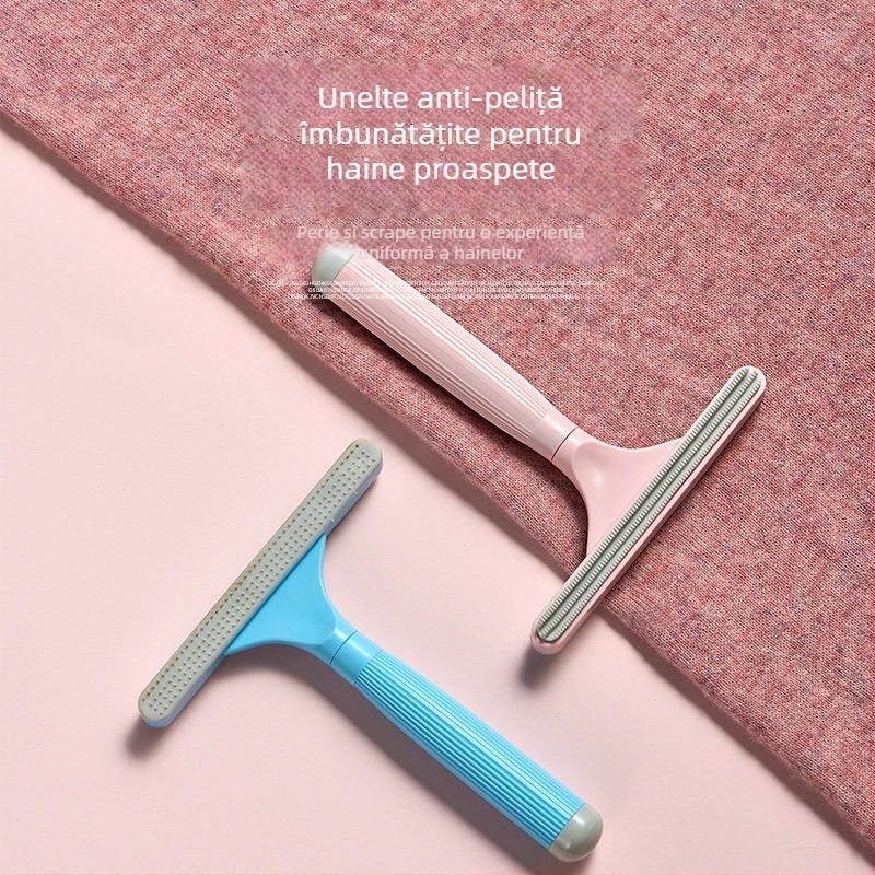 Îndepărtător de păr pentru animale de companie (cu două fețe, manual, pieptene curbat, ABS+TPR) pentru pisici cu blană lungă