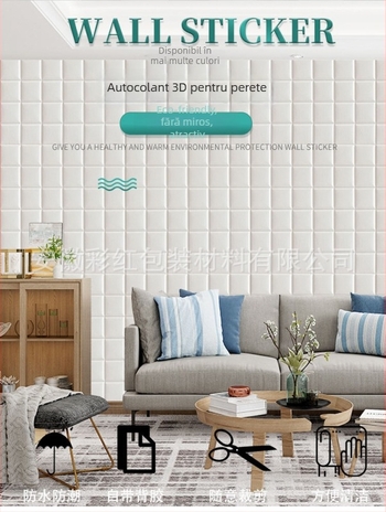 Sticker decorativ 3D cu model de cărămidă din spumă XPE; impermeabil, rezistent la umiditate, izolație termică, rezistent la ulei, autoadeziv pentru living, dormitor sau birou