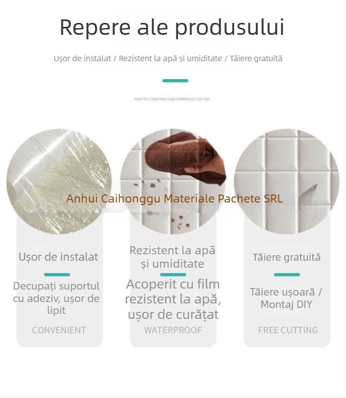 Sticker decorativ 3D cu model de cărămidă din spumă XPE; impermeabil, rezistent la umiditate, izolație termică, rezistent la ulei, autoadeziv pentru living, dormitor sau birou