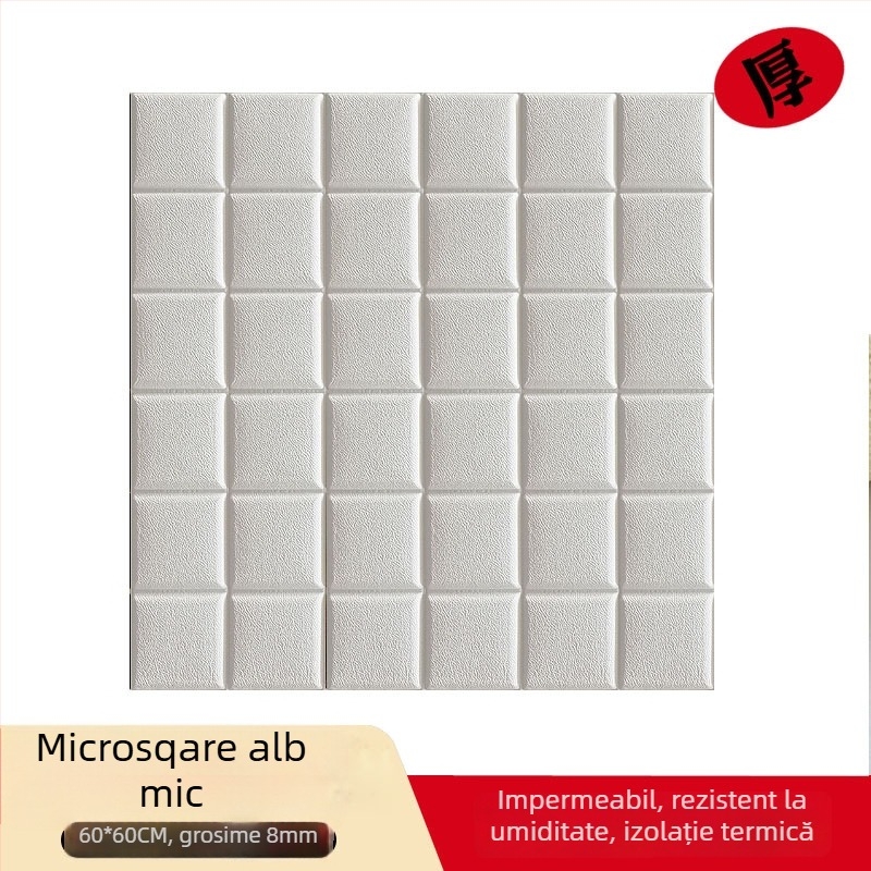 Sticker decorativ 3D cu model de cărămidă din spumă XPE; impermeabil, rezistent la umiditate, izolație termică, rezistent la ulei, autoadeziv pentru living, dormitor sau birou