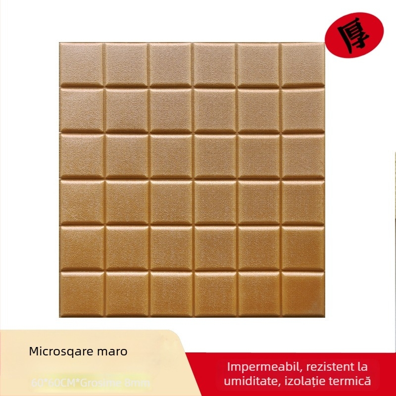 Sticker decorativ 3D cu model de cărămidă din spumă XPE; impermeabil, rezistent la umiditate, izolație termică, rezistent la ulei, autoadeziv pentru living, dormitor sau birou