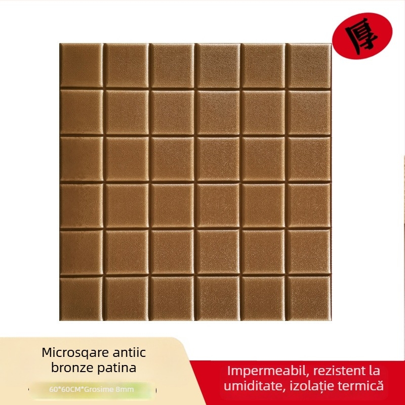 Sticker decorativ 3D cu model de cărămidă din spumă XPE; impermeabil, rezistent la umiditate, izolație termică, rezistent la ulei, autoadeziv pentru living, dormitor sau birou