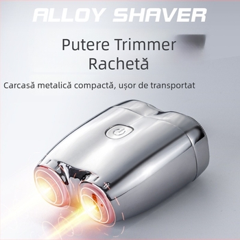 Aparat de ras electric cu cap rotativ cu două lame, cap pluto, curățare integrală a corpului, baterie încorporată 500–800 mAh, autonomie până la 80 de minute