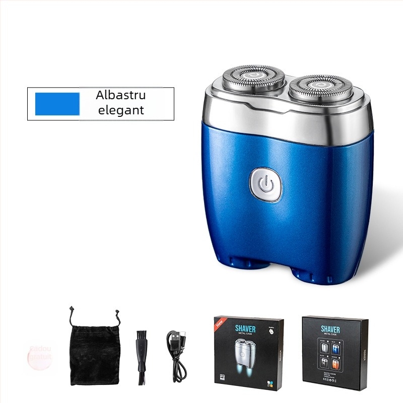 Aparat de ras electric cu cap rotativ cu două lame, cap pluto, curățare integrală a corpului, baterie încorporată 500–800 mAh, autonomie până la 80 de minute