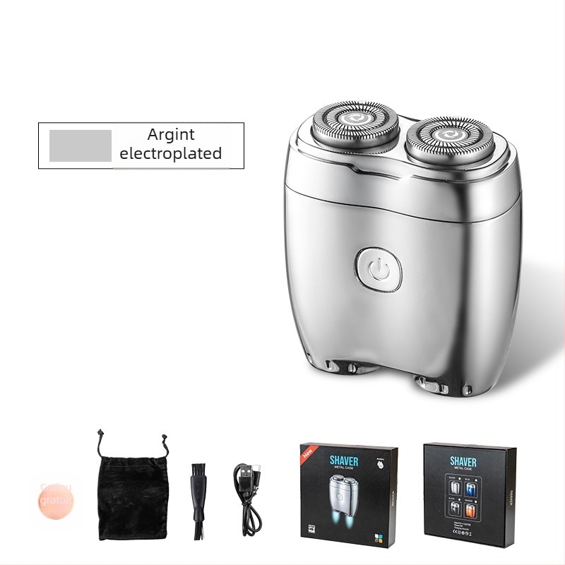 Aparat de ras electric cu cap rotativ cu două lame, cap pluto, curățare integrală a corpului, baterie încorporată 500–800 mAh, autonomie până la 80 de minute