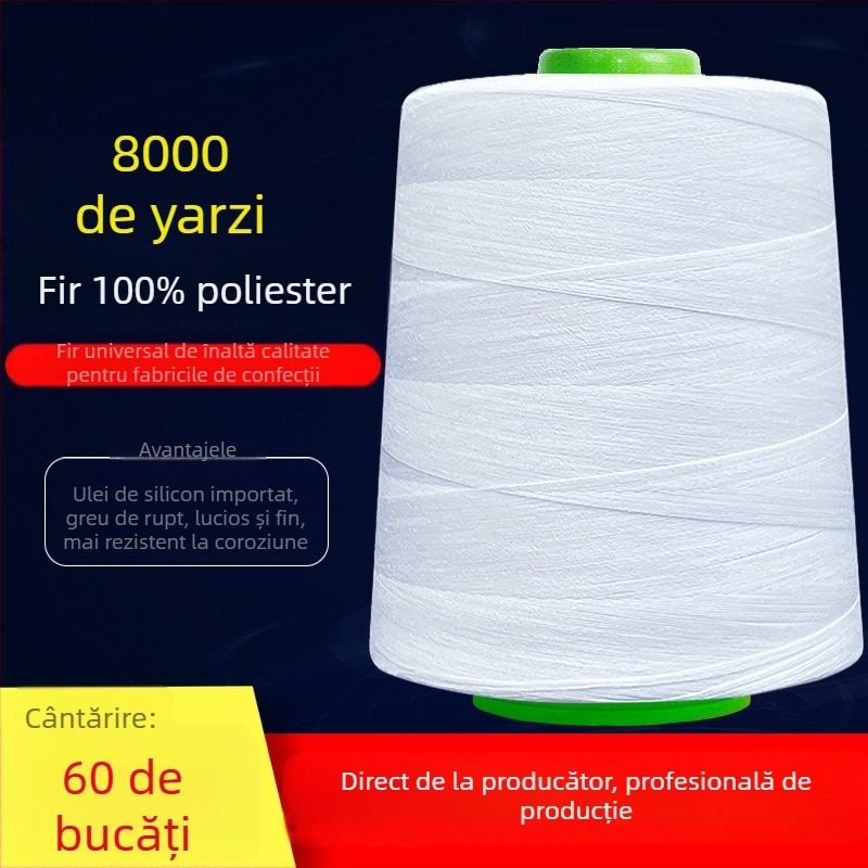 Fir de cusut poliester, pentru mașină de cusut de înaltă viteză, pentru haine și textile industriale