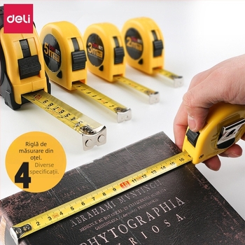 Deli 8203 Bandă metrică retractabilă din plastic