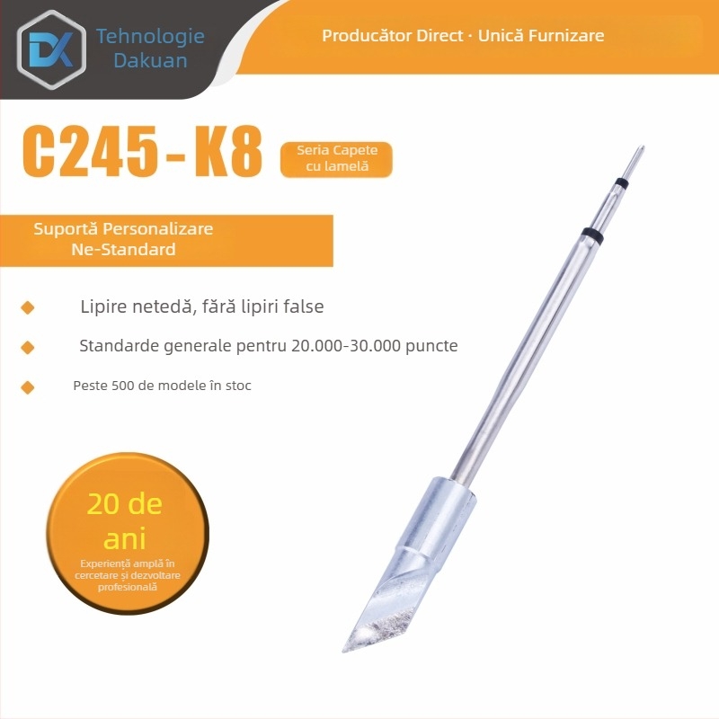 Cap de lipire C245 cu nucleu de incalzire integrat, varf de cupru pur, seria K Blade - KU, KF, K8, accesoriu pentru stație de lipire