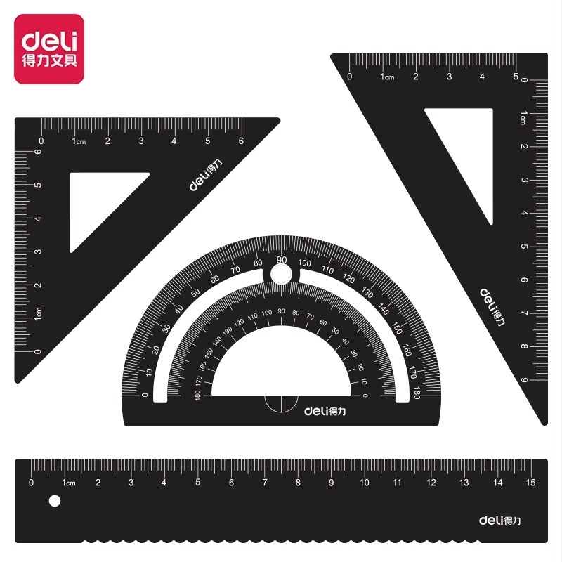 Set rigle triunghiulare pentru elevi, metal, gravură personalizată, aliaj de aluminiu, clasa I–II