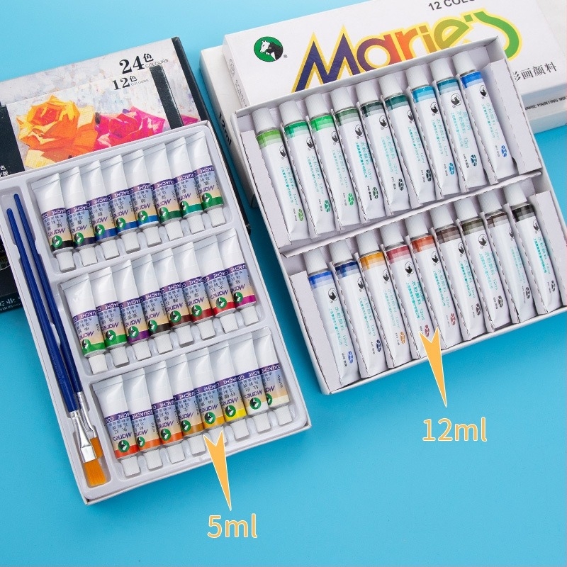 Set gouache în tuburi din aluminiu — Marley, pentru pictură gouache, set de 24 de piese