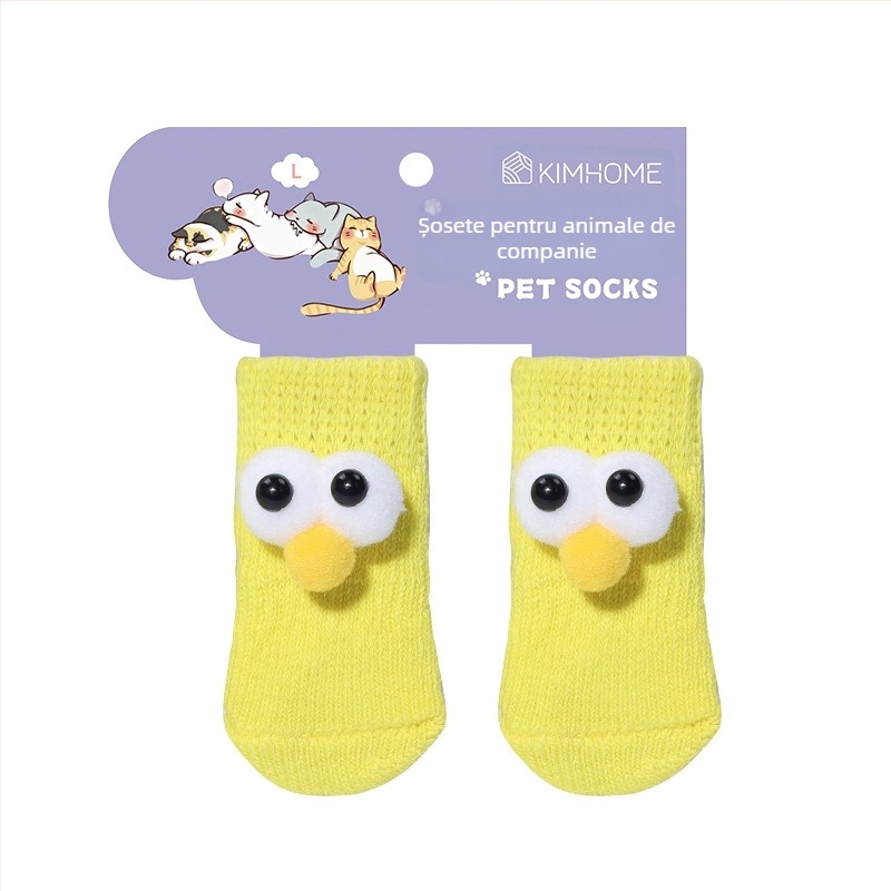 Șosete pentru animale de companie – câini, acoperitoare pentru labe, antiderapante pentru interior și exterior, tricotate cu warp knitting, țesătură jacquard, poliester