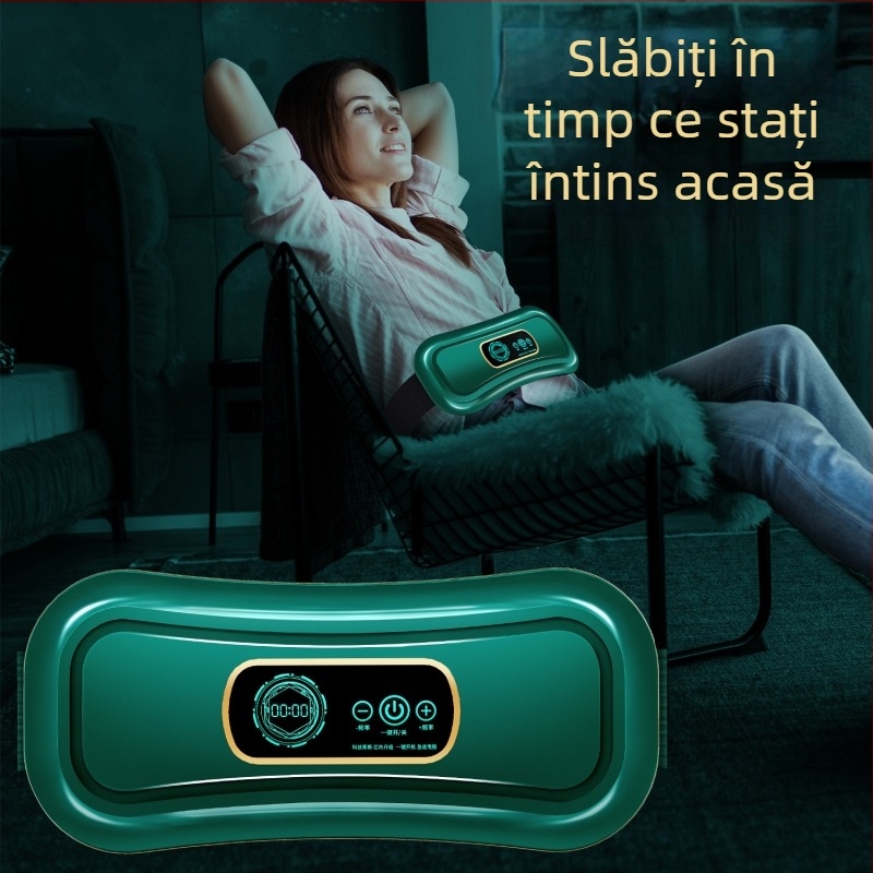 Masaj abdominal cu vibrații și compresie caldă, alimentare USB, control mecanic, a doua treaptă, până la 4 capete de masaj