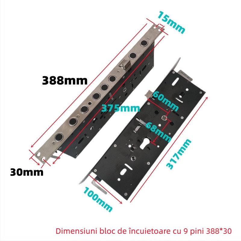 Overlord Lock Body încuietoare cu mâner din oțel inoxidabil pentru uși anti-furt, stil modern minimalist