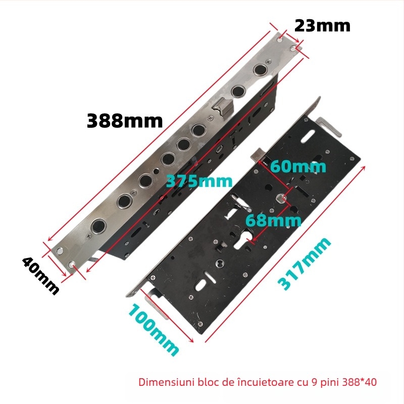 Overlord Lock Body încuietoare cu mâner din oțel inoxidabil pentru uși anti-furt, stil modern minimalist