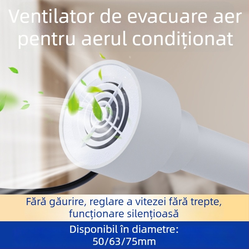 Ventilator de evacuare și schimb de aer pentru dormitor, 12V, 1000W, 50Hz, instalare orizontală, control inteligent