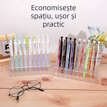 Raft de prezentare de birou din plastic, design în scară cu mai multe niveluri, model expo, imprimare logo și personalizare disponibile