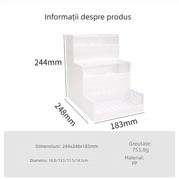 Raft de prezentare de birou din plastic, design în scară cu mai multe niveluri, model expo, imprimare logo și personalizare disponibile