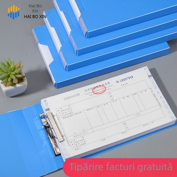 Haiboxin mapă pentru facturi cu TVA, din plastic, cu clip puternic, model 5617/5619, pentru facturi și chitanțe