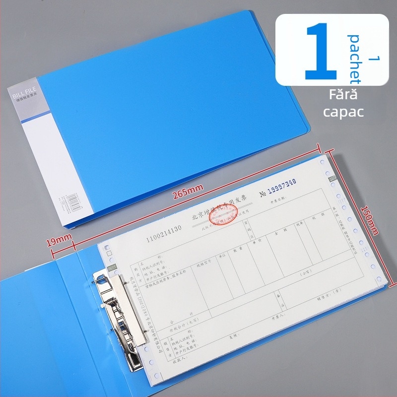 Haiboxin mapă pentru facturi cu TVA, din plastic, cu clip puternic, model 5617/5619, pentru facturi și chitanțe