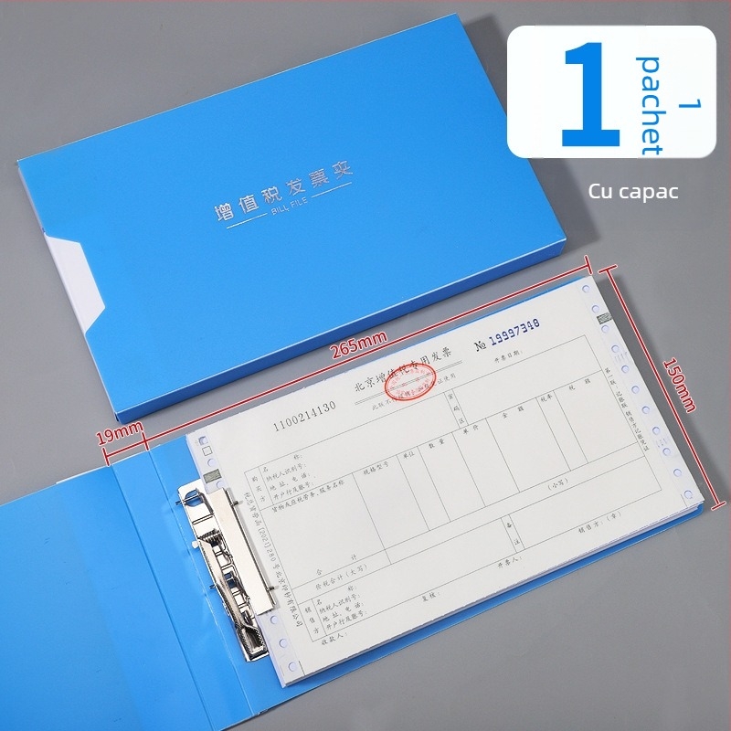 Haiboxin mapă pentru facturi cu TVA, din plastic, cu clip puternic, model 5617/5619, pentru facturi și chitanțe