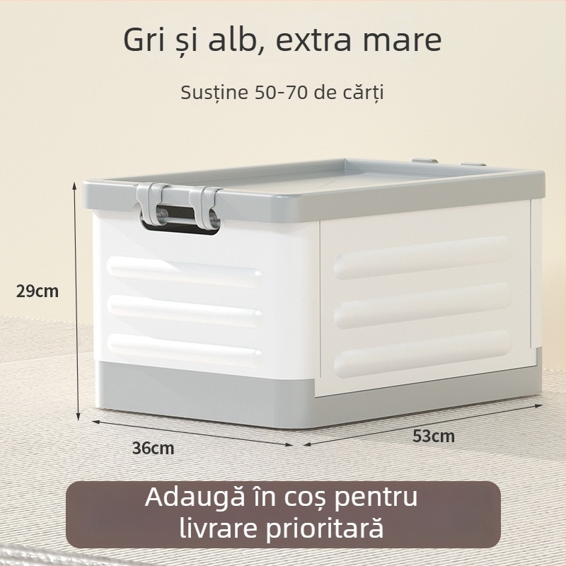 Cutie de depozitare pliabilă pentru sufragerie cu roți, 18L capacitate, organizator portabil din plastic pentru haine, jucării și cosmetice